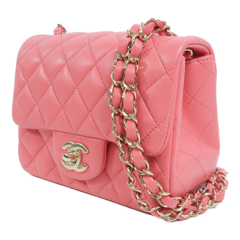 CHANEL 羊皮皮革Mini Classic 17鏈帶肩背袋-2