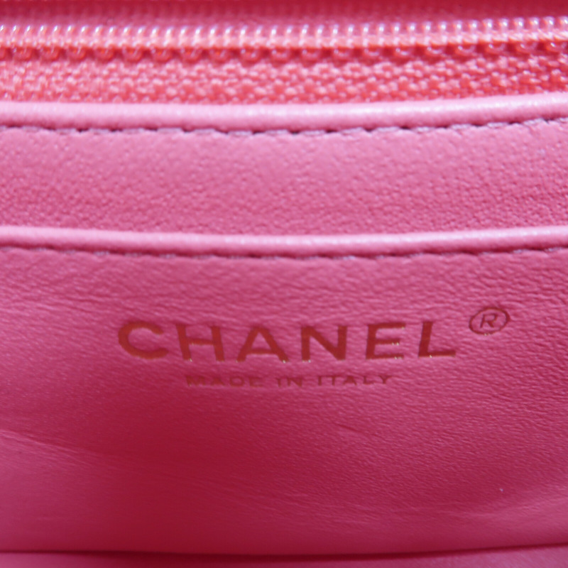 CHANEL 羊皮皮革Mini Classic 17鏈帶肩背袋-5