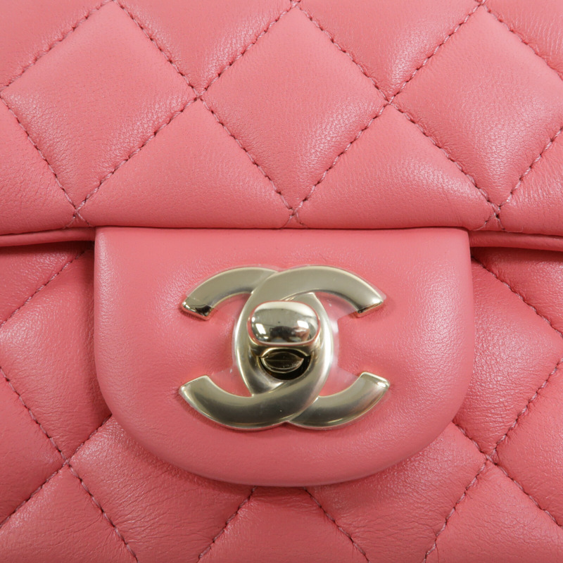 CHANEL 羊皮皮革Mini Classic 17鏈帶肩背袋-6