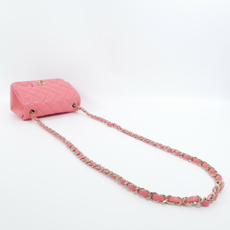 CHANEL 羊皮皮革Mini Classic 17鏈帶肩背袋-9