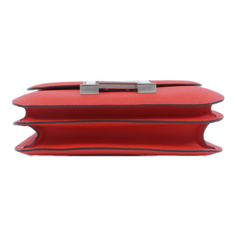 HERMES Epsom皮革Constance Mini肩背袋Rouge Tomate-3