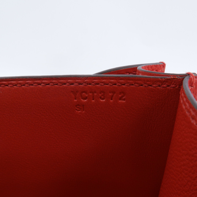 HERMES Epsom皮革Constance Mini肩背袋Rouge Tomate-7