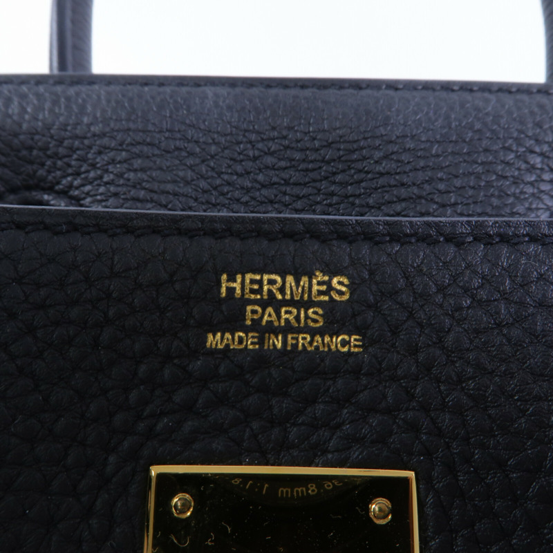 HERMES Togo皮革Birkin 30手挽袋Noir-5