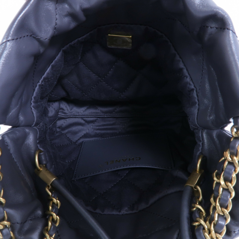 CHANEL 牛皮皮革Chanel 22 Mini鏈帶手挽肩背兩用袋-4