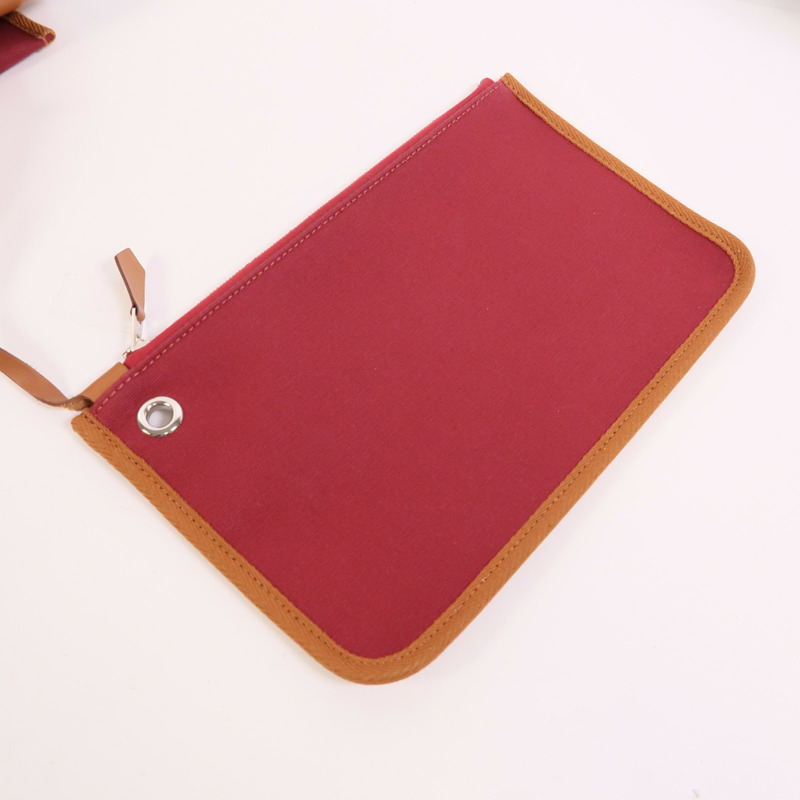 HERMES 帆布Herbag PM手挽肩背兩用袋Bleu Izmir/Ruby-10