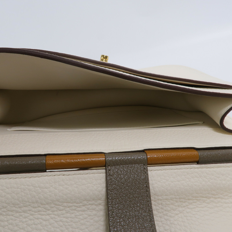 HERMES Clemence皮革Sac Saut 25肩背袋Nata-4