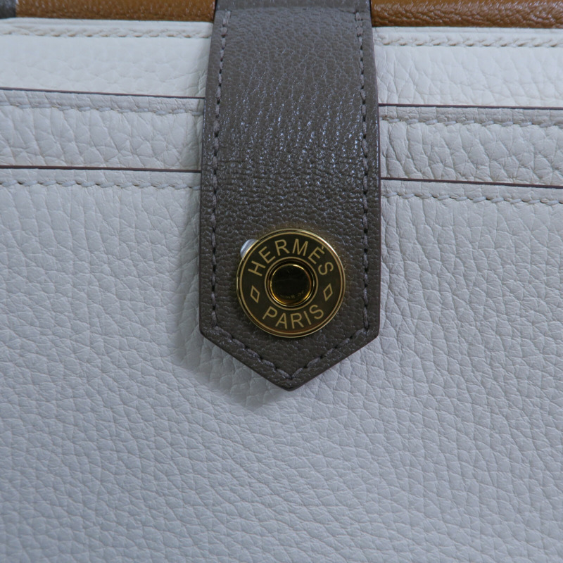 HERMES Clemence皮革Sac Saut 25肩背袋Nata-7