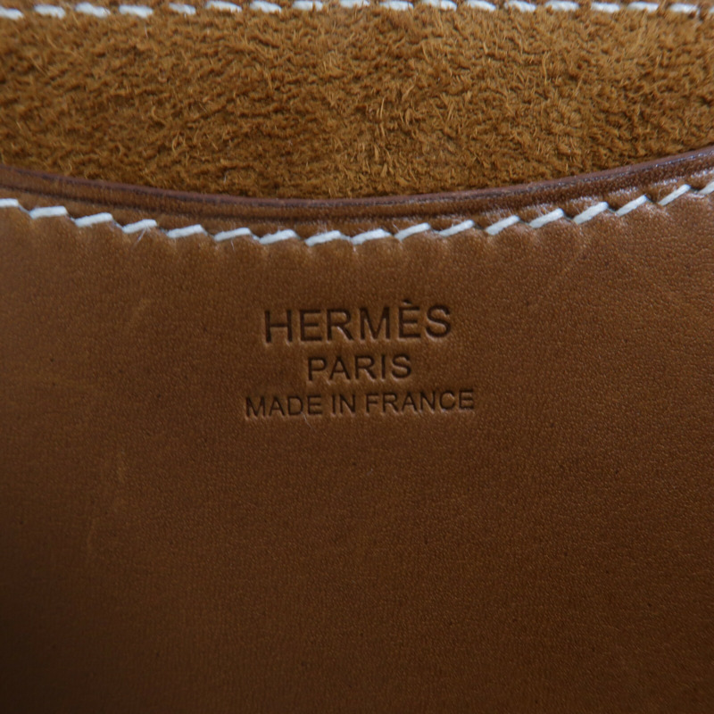 HERMES Barenia皮革In The Loop 18手挽袋Gold-5