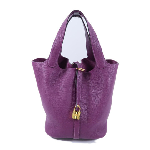 HERMES Clemence皮革Picotin MM扣手挽袋Anemone