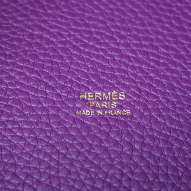HERMES Clemence皮革Picotin MM扣手挽袋Anemone-5