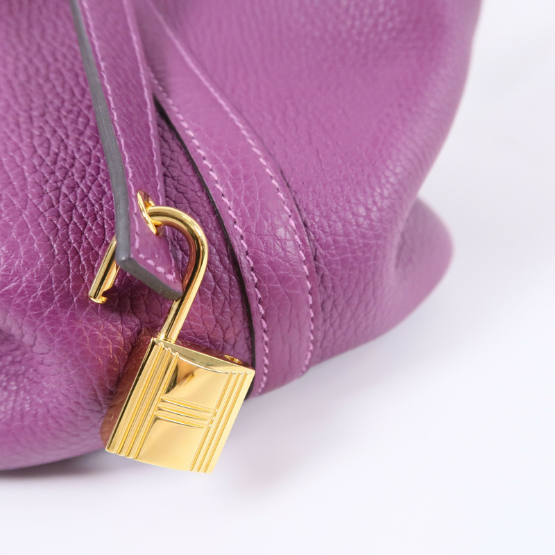 HERMES Clemence皮革Picotin MM扣手挽袋Anemone-6