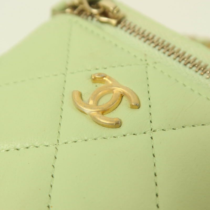 CHANEL 羊皮皮革Vanity Case Gold Ball鏈帶肩背袋-10
