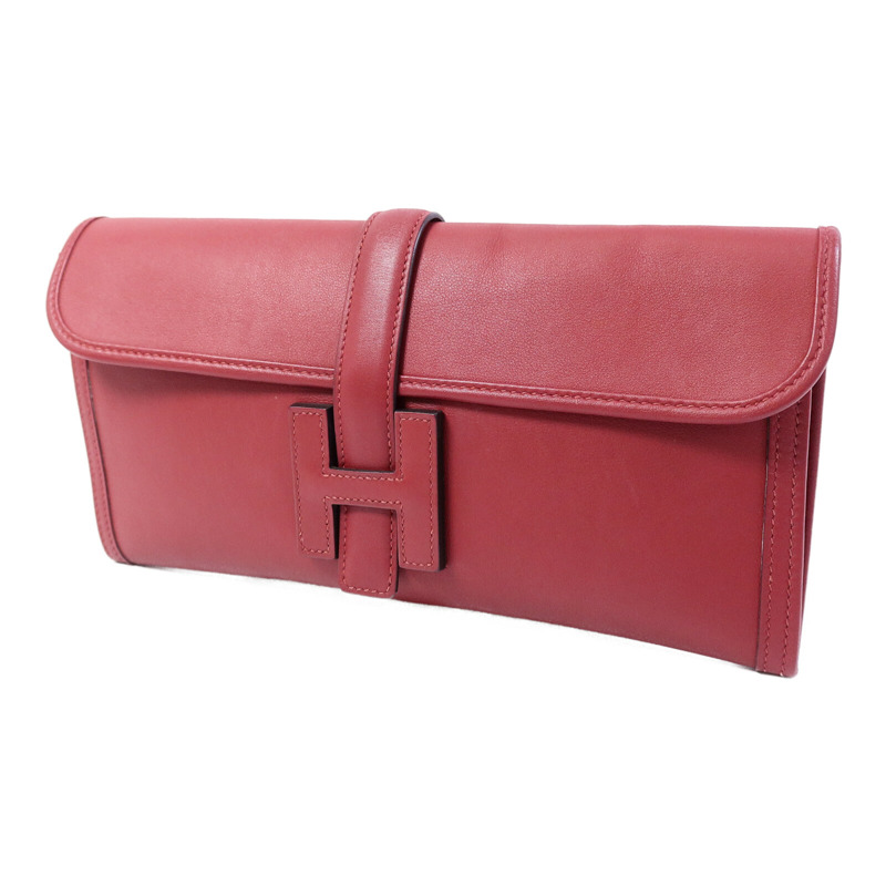 HERMES Swift皮革Jige Elan 29 Clutch手拿包Rouge Grenade-2