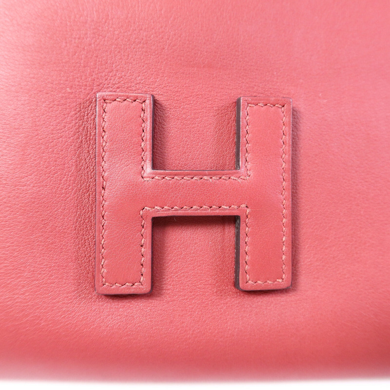 HERMES Swift皮革Jige Elan 29 Clutch手拿包Rouge Grenade-6