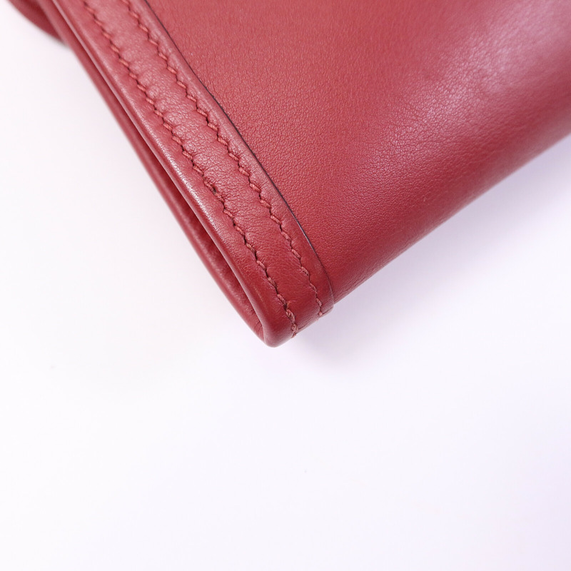 HERMES Swift皮革Jige Elan 29 Clutch手拿包Rouge Grenade-12