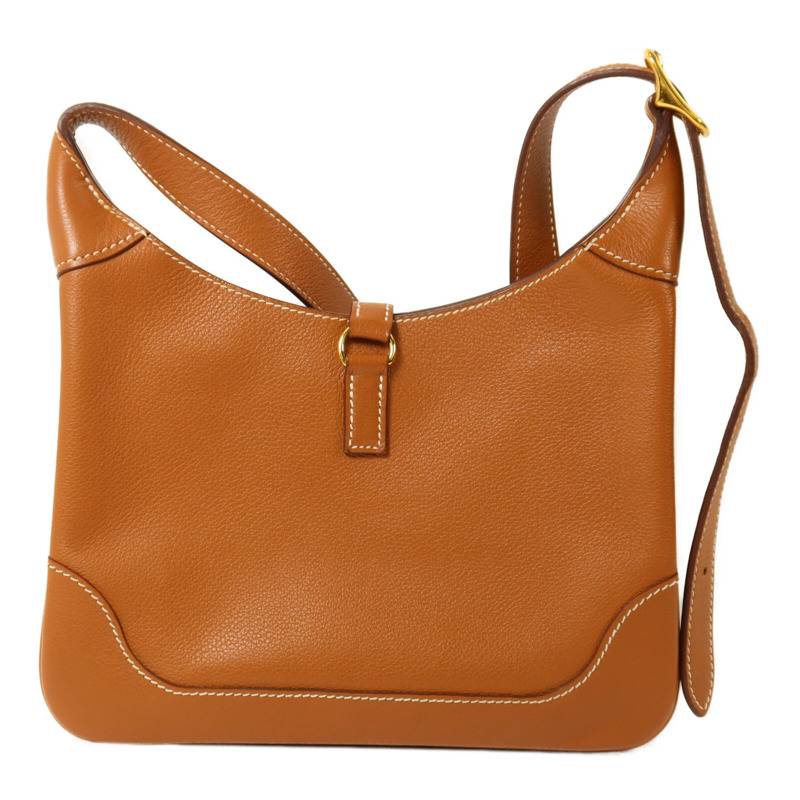 HERMES Evercolor皮革Trim Duo 24肩背袋Gold-1