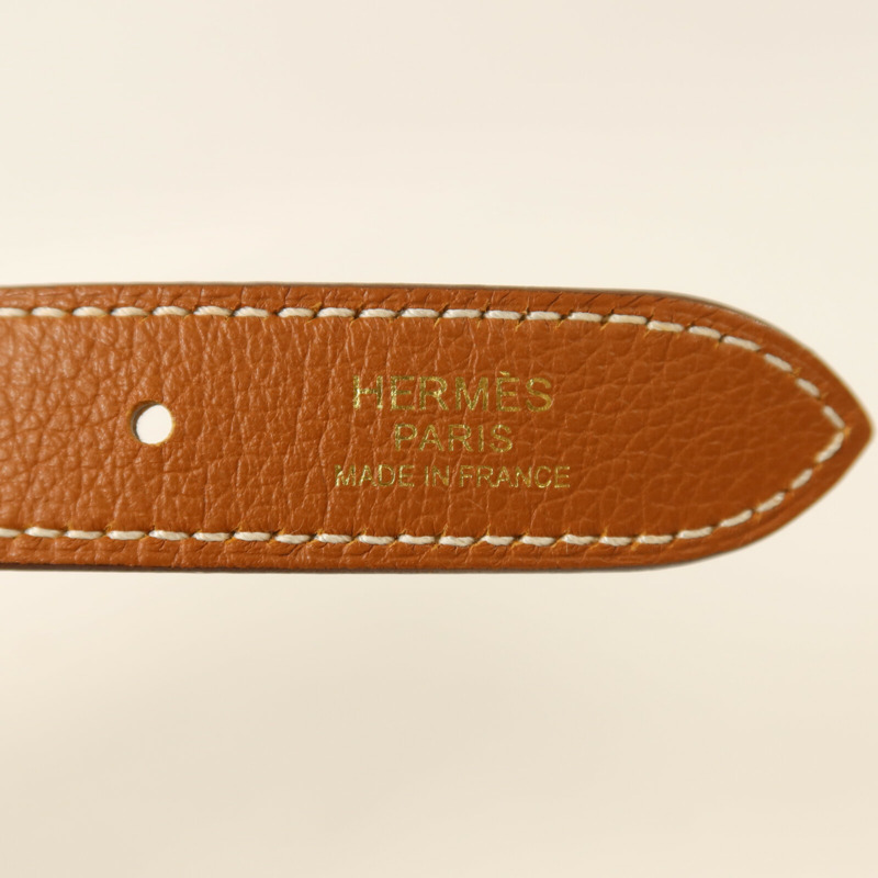 HERMES Evercolor皮革Trim Duo 24肩背袋Gold-5