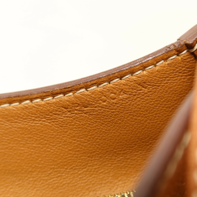 HERMES Evercolor皮革Trim Duo 24肩背袋Gold-6