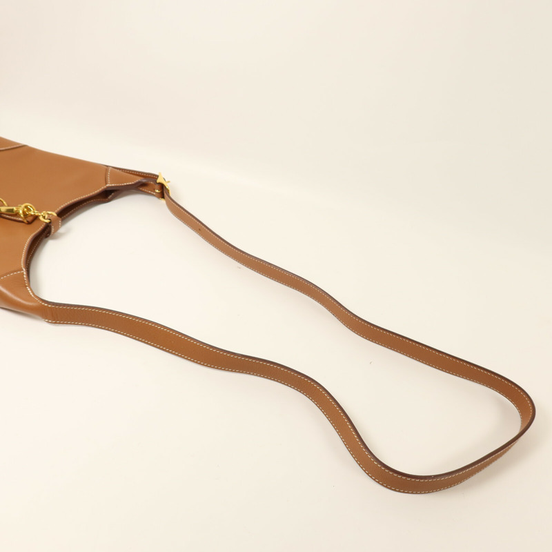 HERMES Evercolor皮革Trim Duo 24肩背袋Gold-7