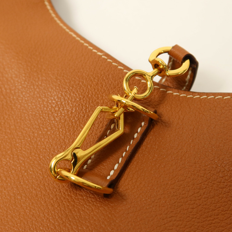 HERMES Evercolor皮革Trim Duo 24肩背袋Gold-8