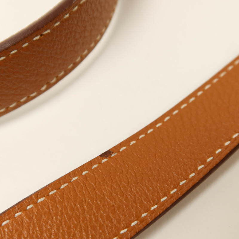 HERMES Evercolor皮革Trim Duo 24肩背袋Gold-9
