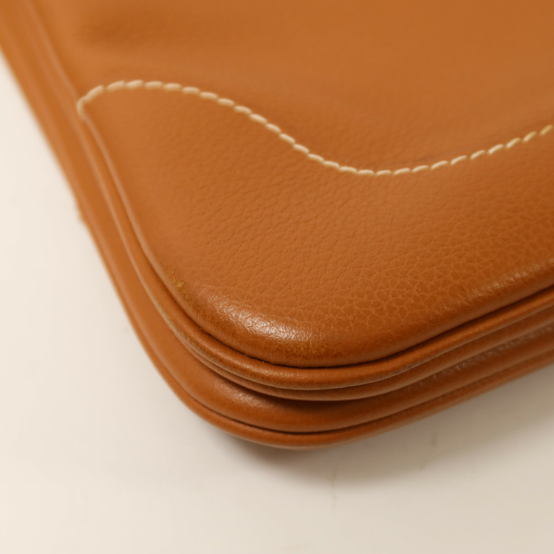 HERMES Evercolor皮革Trim Duo 24肩背袋Gold-11