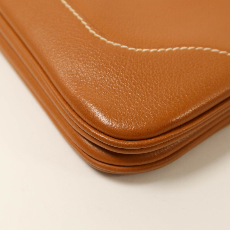 HERMES Evercolor皮革Trim Duo 24肩背袋Gold-14