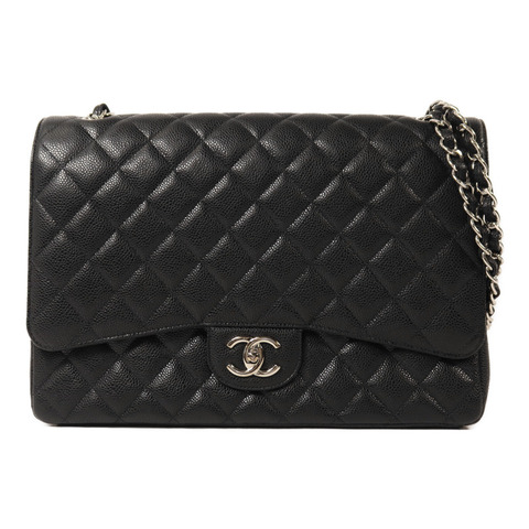 CHANEL 牛皮皮革Maxi Classic鏈帶肩背袋