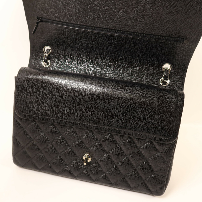 CHANEL 牛皮皮革Maxi Classic鏈帶肩背袋-4
