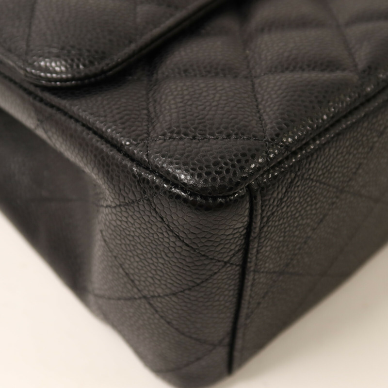 CHANEL 牛皮皮革Maxi Classic鏈帶肩背袋-12