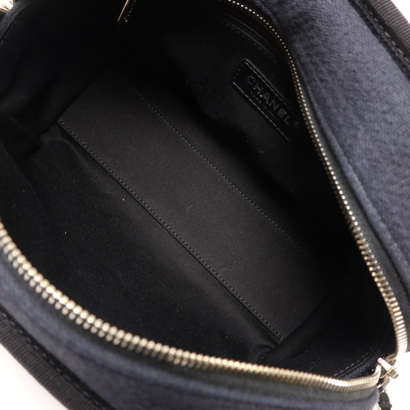 CHANEL 帆布Deauville Bowling鏈帶手挽肩背兩用袋-4