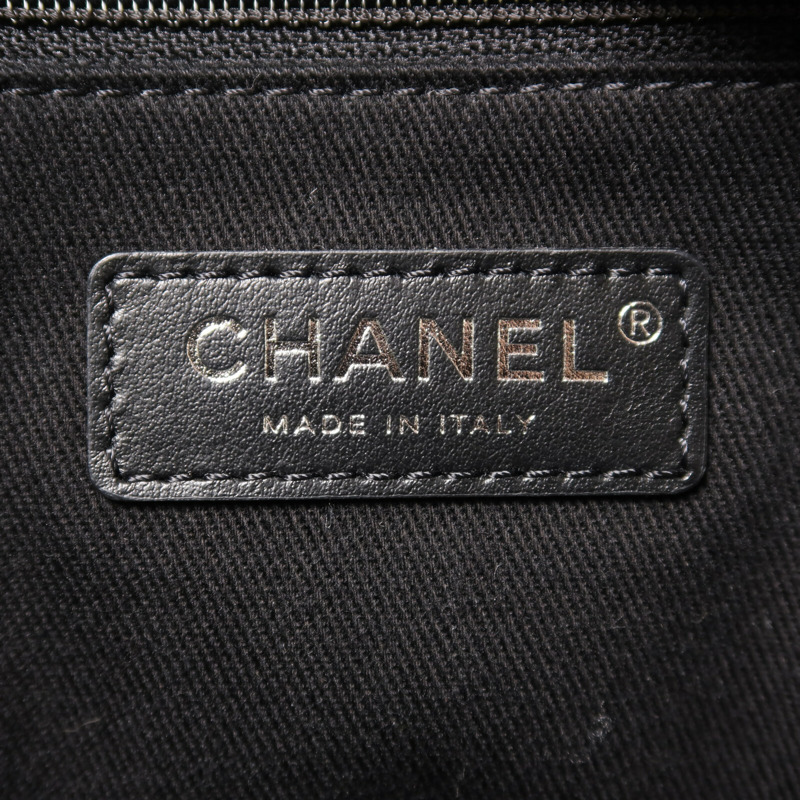 CHANEL 帆布Deauville Bowling鏈帶手挽肩背兩用袋-5