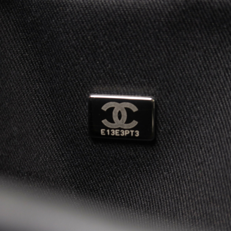 CHANEL 帆布Deauville Bowling鏈帶手挽肩背兩用袋-6