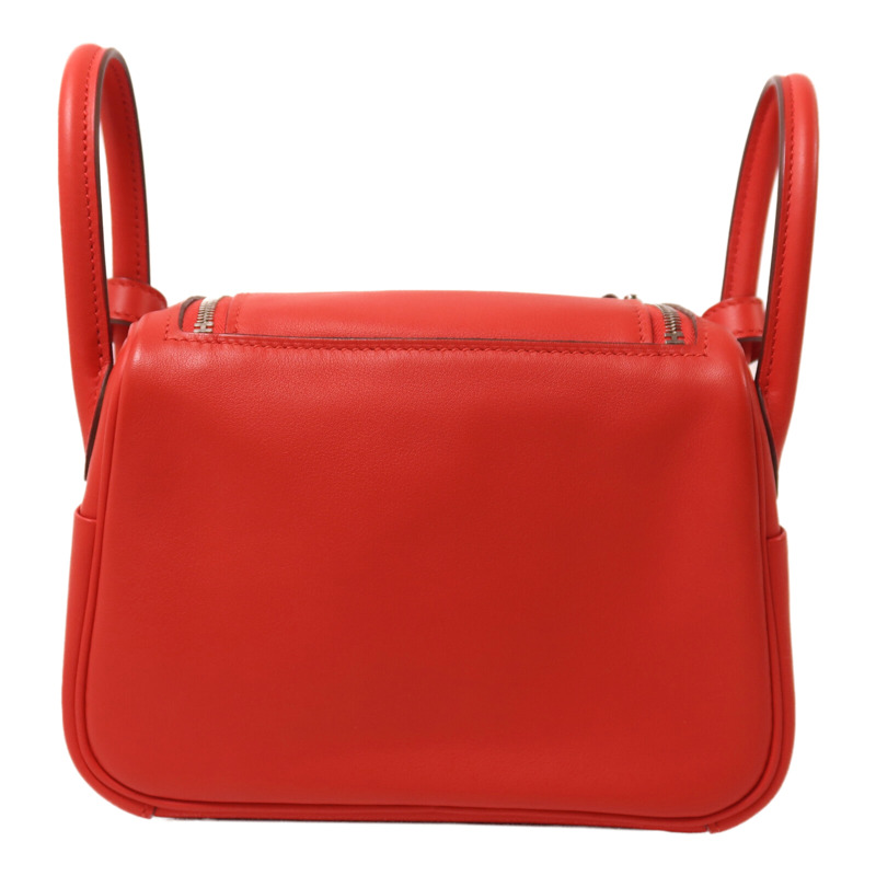 HERMES Swift皮革Mini Lindy手挽肩背兩用袋Rouge de Coeur-1