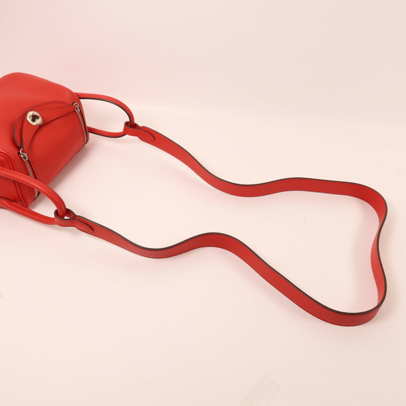 HERMES Swift皮革Mini Lindy手挽肩背兩用袋Rouge de Coeur-5