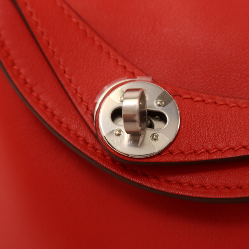 HERMES Swift皮革Mini Lindy手挽肩背兩用袋Rouge de Coeur-8