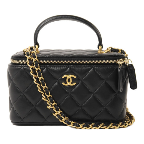 CHANEL 羊皮皮革Top Handle Vanity Case鏈帶手挽肩背兩用袋