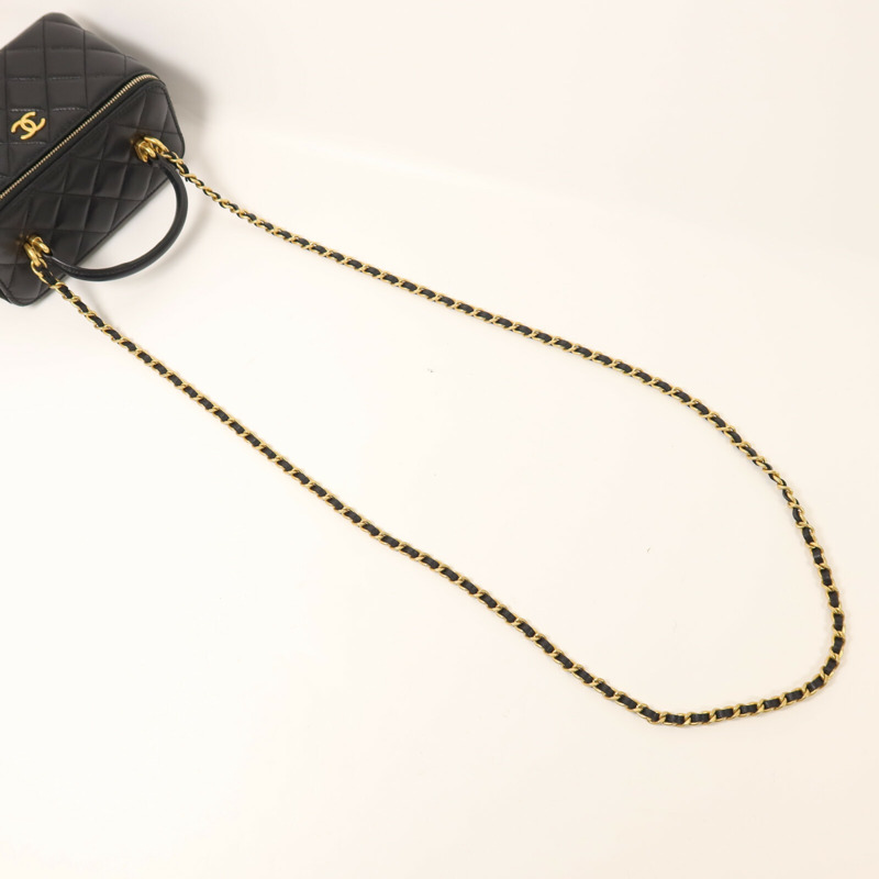 CHANEL 羊皮皮革Top Handle Vanity Case鏈帶手挽肩背兩用袋-7