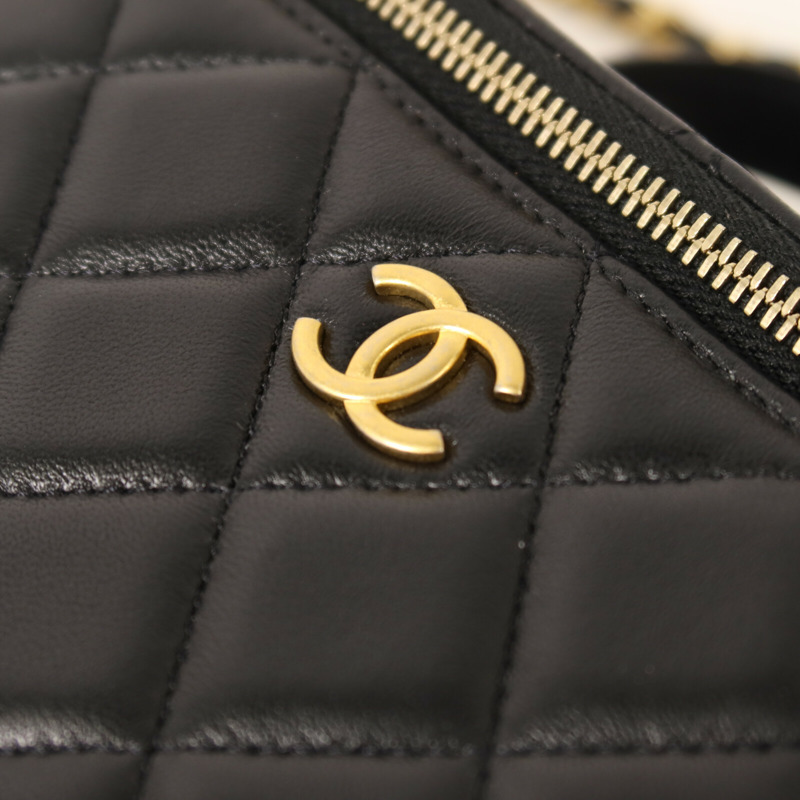 CHANEL 羊皮皮革Top Handle Vanity Case鏈帶手挽肩背兩用袋-10