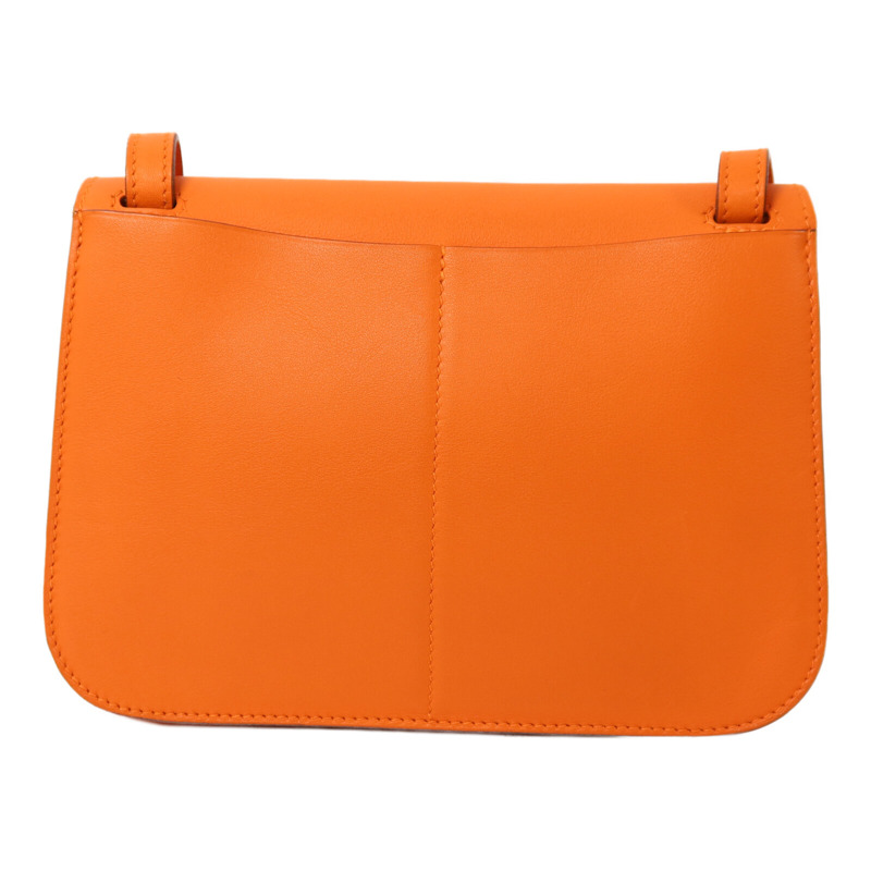 HERMES Swift皮革Mini Halzan手挽肩背兩用袋Orange-1