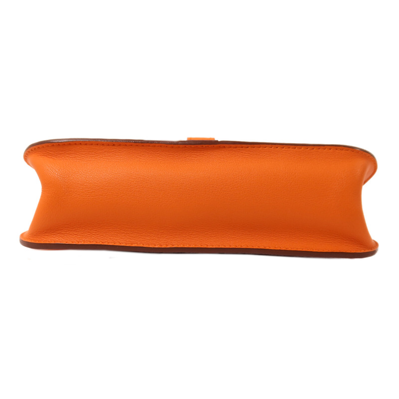 HERMES Swift皮革Mini Halzan手挽肩背兩用袋Orange-3