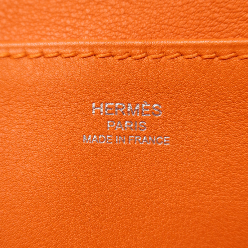 HERMES Swift皮革Mini Halzan手挽肩背兩用袋Orange-5