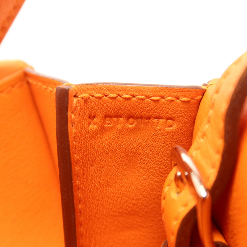 HERMES Swift皮革Mini Halzan手挽肩背兩用袋Orange-6