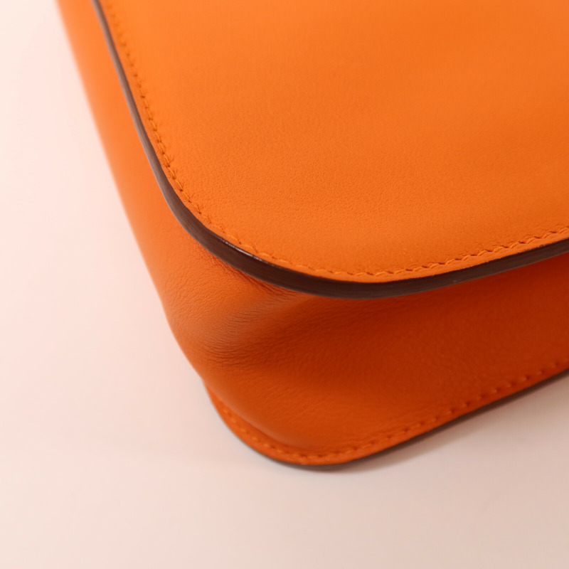 HERMES Swift皮革Mini Halzan手挽肩背兩用袋Orange-13