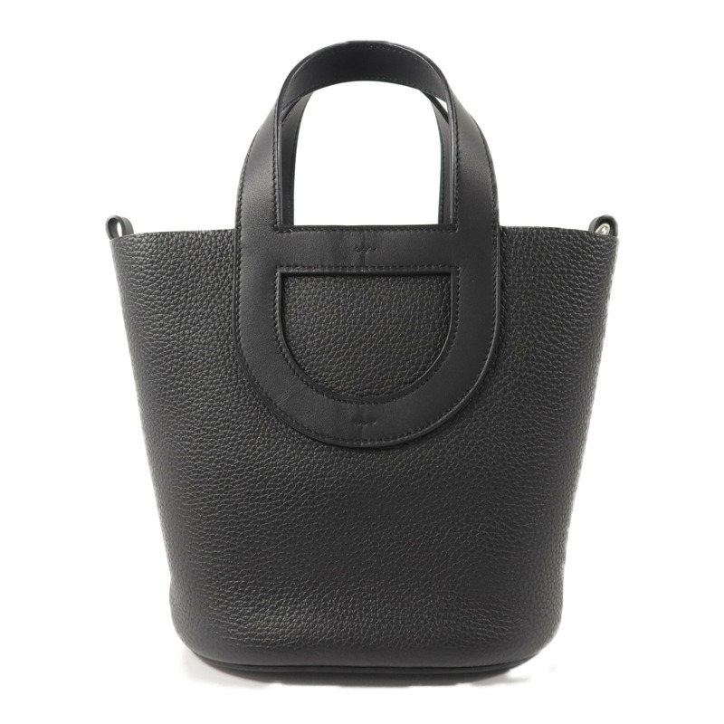 HERMES Clemence皮革In The Loop 18手挽袋Noir-1
