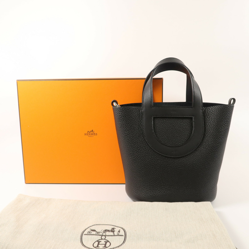 HERMES Clemence皮革In The Loop 18手挽袋Noir-8