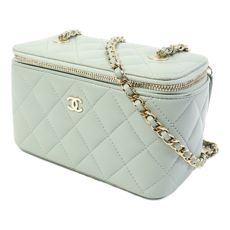CHANEL 羊皮皮革Vanity Case鏈帶肩背袋-1