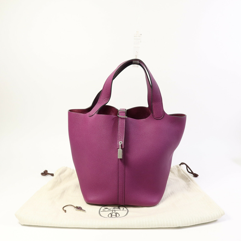 HERMES Clemence皮革Picotin MM手挽袋Anemone-9