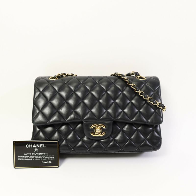 CHANEL 羊皮皮革Classic 25鏈帶手挽肩背兩用袋-10