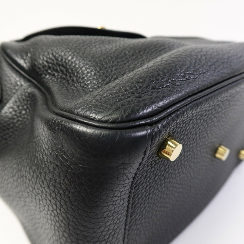 HERMES Clemence皮革Lindy 26手挽肩背兩用袋Noir-10